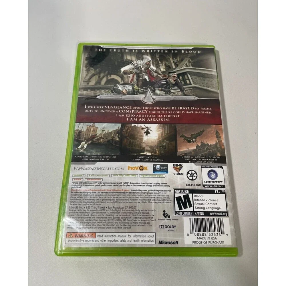 Assassin’s Creed II (Microsoft Xbox 360, 2009) Tested‎ Complete CIB Very Good